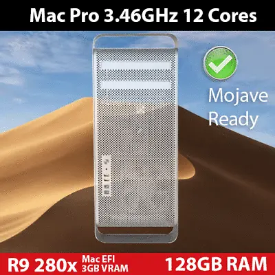 2012 Mac Pro 3.46GHz 12 Core 128GB RAM 1TB SSD+ 2TB HDD R9 280x 3GB VRAM • $1798.40