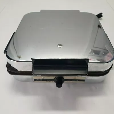 VTG Chrome Sears Kenmore Electric Automatic Grill Griddle Waffle Maker Non-Stick • $39.89