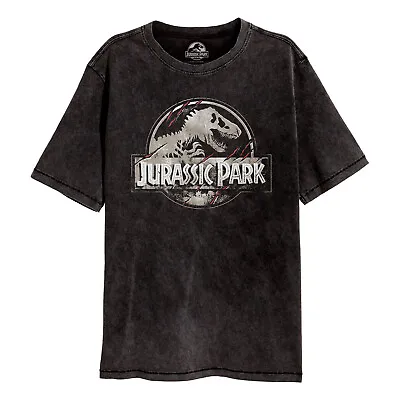Heroes Inc. Official Jurassic Park - Scratched Logo Acid Wash T-shirt • £18.99