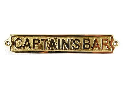 Captain's Bar Wall Plaque Sign Polished Solid Brass Nautical Beach House Boat • $14.95