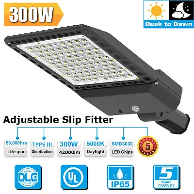 1000W Metal Halide Equivalent 300W Dusk To Dawn Led Street Light - Slip Fitter • $147