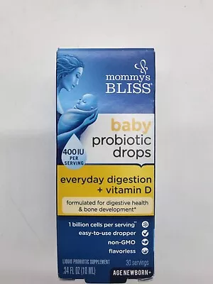 Mommys Bliss Baby Probiotic Drops Everyday+Digestion+Vitamin D 08/2025 10ml • $11.99