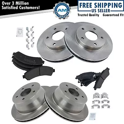 Front & Rear Premium Posi Metallic Brake Pad & Rotor Kit For GM Truck • $205.11