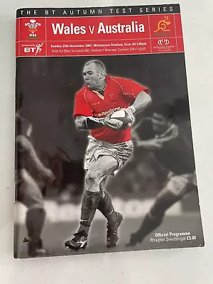 Wales V Australia 2001 Programme Signed To Sian Jj & Jpr Williams Edwards Etc • £30