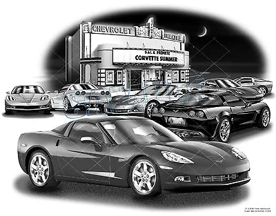 C6 Corvette Muscle Car Art Auto Print #1054  Free Usa Shipping  • $24.99