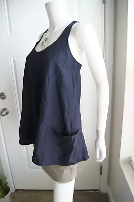 MARTIN+OSA  Midnight Blue 100% Silk Long Racerback Tank Top Blouse NWOT  XS • $9.10