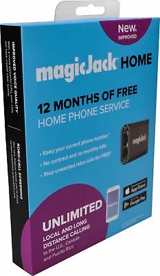 MagicJack - HOME VoIP Telephone Adapter With 12 Months Of Service - Black • $44.99
