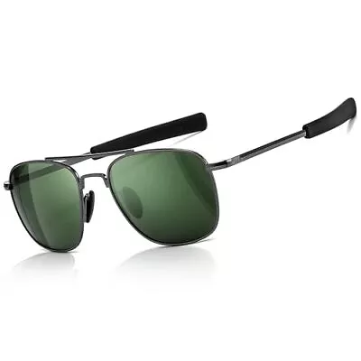Men's Military Style Polarized Pilot Aviator Sunglasses - Bayonet Temples (Gu... • $25.49