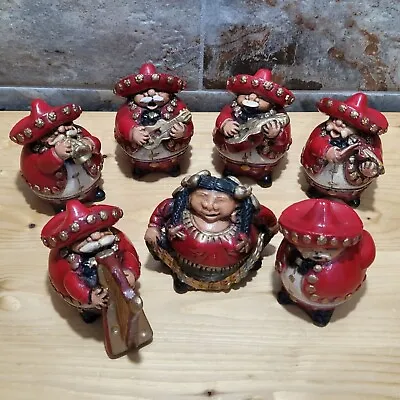 VTG Mariachi Band Mexican Musical Figurines Set Of 7 • $89.95