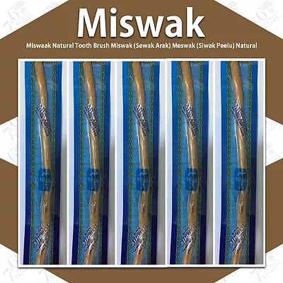 Miswaak Natural Tooth Brush Miswak (SEWAK ARAK) Meswak (SIWAK PEELU) Natural UK • £2.99