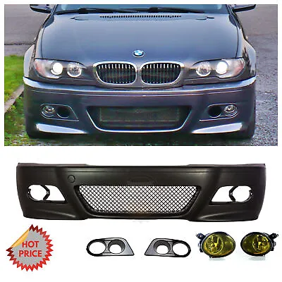 Bmw E46 M3 Style Front Bumper W/ Amber Fog Lights Sports Covers 2000-2006 Coupes • $385