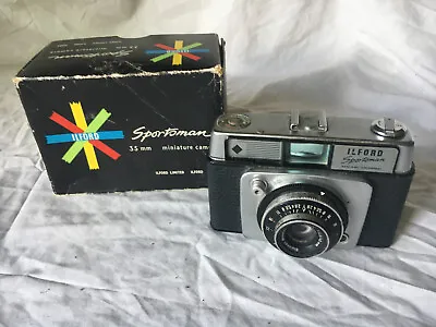 Vintage 1950's ILFORD SPORTSMAN 35mm Camera In Lovely Original Retail Box • £7.99