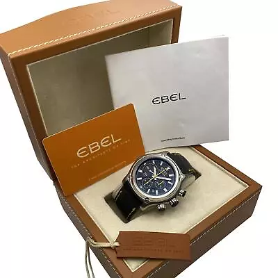 Ebel 1911 BTR 44.5mm Steel Black Dial Automatic Men Watch 9137L72/5335145YS • £3626.47