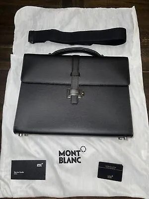 Montblanc Rare 4810 Westside Black Leather Briefcase New 100% Genuine Msrp $1550 • $800