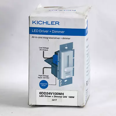 Kichler 6DD24V100WH White 24 Volt 100 Watt LED Driver & Dimmer • $170