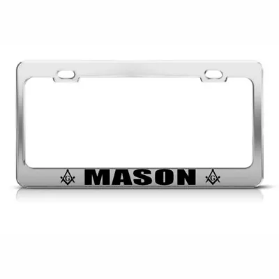 Metal License Plate Frame Masonic Mason Moson Logo Car Accessories Chrome • $17.99