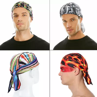 Durag Skull Cap Head Wrap Biker Motorcycle Bandana Doo Du Dew Rag Beanie Hat • $2.89