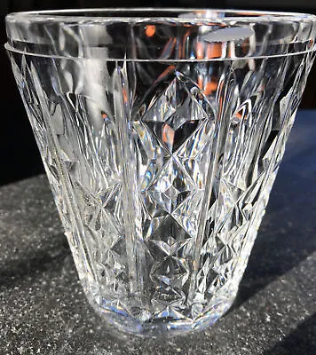 $99.99 • Buy Val St. Lambert (Belgium) Vintage Mid Century Heavy Cut Crystal Vase-Signed