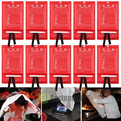 LOT 10 Pack Prepared Emergency Fire Blanket For Kitchen Home Car 39.37  X 39.37  • $68.99