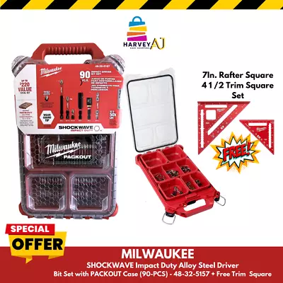 Milwaukee 48-32-51 -90-Piece SHOCKWAVE Impact Driver Bit Set With PACKOUT +Combo • $47.97