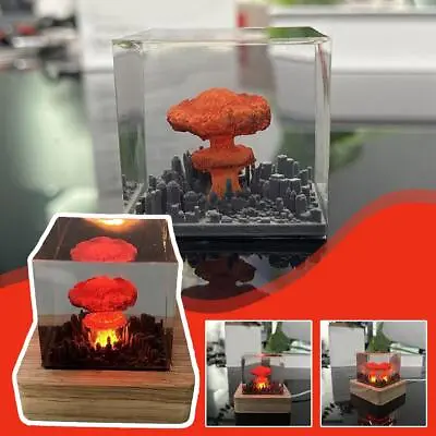 3D Nuclear Explosion Mushroom Cloud Night Light LED Table Lamp Decor 2024 • £14.35