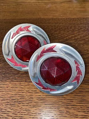 PR Vintage Bicycle Reflector Plastic Jewel Lightning Bolt Whizzer Motorcycle Red • $45