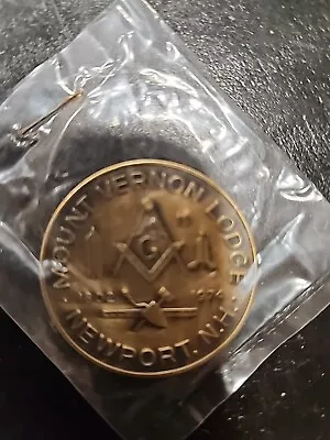 Vintage Brass 1974 MASON Coin / G  Token - Uncirculated Mount Vernon Newport NH • $14.99