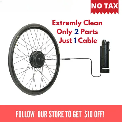 E-Bike Conversion Kit 250W Front Hub Motor Rear Cassete Wheel With Battery  • $873.99