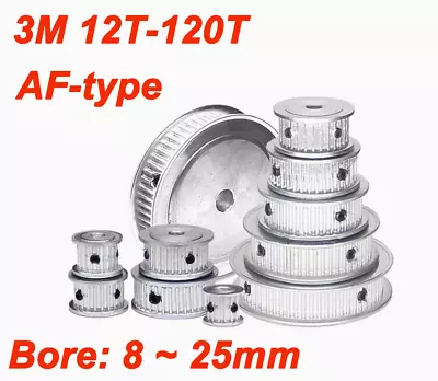 12T-120T Timing Belt Pulley Without Step Bore 4-25mm For 15mm Width Belt AF3M • $5.68