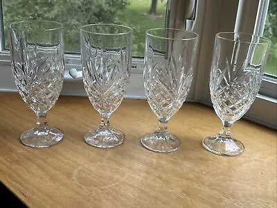 Godinger Dublin 4 Iced Tea Goblets Glasses Crystal Shannon Collection Excellent • $39.99