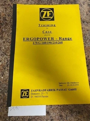 $24.95 • Buy Zahnradfabrik Training For Case Ergopower Range 4WG-160/190/210/260 Book SKU-E