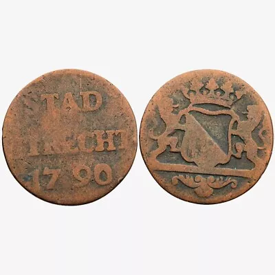 VOC Coin Stad Utrecht 1790 Dutch East India Company DUTCH REPUBLIC #B41 • $1