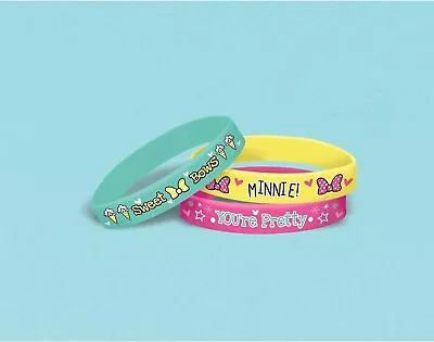 Minnie Mouse Happy Helpers Disney Kids Birthday Party Favor Rubber Bracelets • $12.47