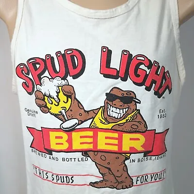 Couch Potato Spud Light Beer Parody Tank Top 1980s XL Vintage • $18