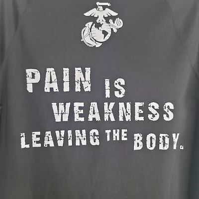 Black Marine USMC  Size M SS Breathable Lightweight Shirt Tee Pain Is Weakness • $19