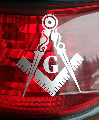 ProSticker 008 (2 Pack) 3  Masonic Silver Decals Freemason Car Truck Tail Light • $6.95