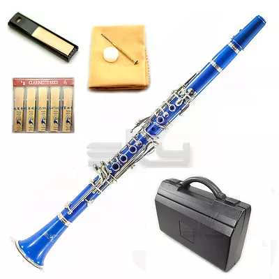 UPGRADED! New Band Approved Sky Blue Clarinet W Mouthpiece Reeds Cloth And More • $139.99