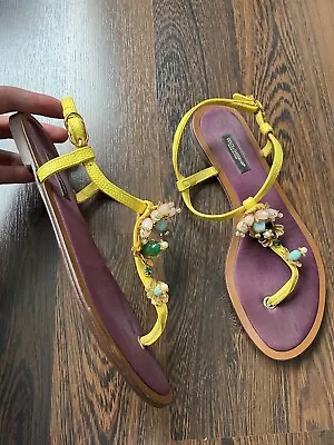 Dolce & Gabbana Sandals Multicoloured Size 385 ☝️ There's One Stone Missing • $90