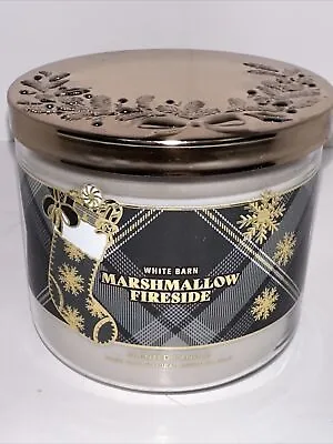 Marshmallow Fireside BATH AND BODY WORKS White Barn 3-WICK CANDLE 14.5 NEW 2023 • $19.16