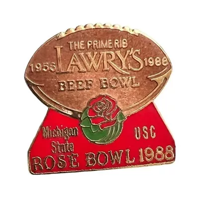 Rose Bowl 1988 Michigan State Spartans-USC Lawrys Lapel Pin-Back -Vintage • $14.99