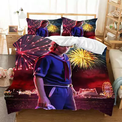 Marvel Heroes Under Fireworks 3D Quilt Duvet Doona Cover Set Pillow Case Print • $55.81