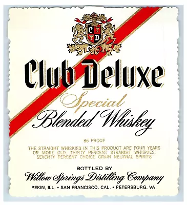 1950's-70's Club Deliux Special Whiskey Virginia Liquor Label Original S56E • $17.25