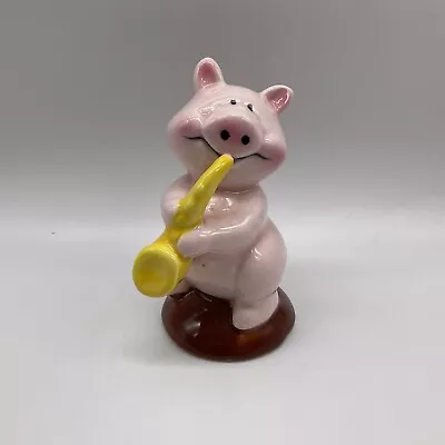 Vintage Pig Playing A Saxophone Ceramic Ornament Figurine Made In Korea • $2.53