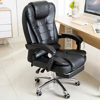 £89.99 • Buy Luxury Massage Computer Office Desk Gaming Chair Swivel Recliner W/Footrest