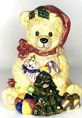 Vintage Christmas Teddy Bear Cookie Jar • $14.99