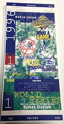 1996 New York Yankees Multi Signed Auto Mini Mega Ticket With 11 Autos MAB Cert • $159.99