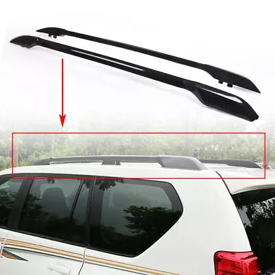 Side Bars Rails Roof Rack Fit Toyota Land Cruiser Prado FJ150 2010-2018 17 Black • $167.53