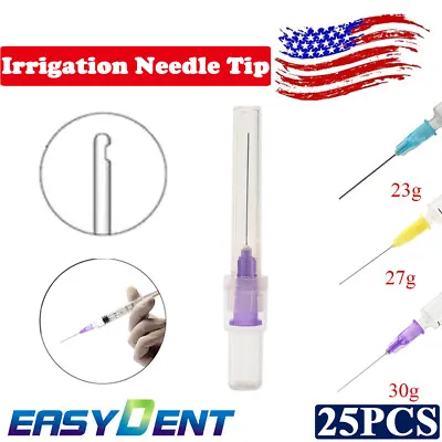 Endo Irrigation Needle Tip Dental EZE Tip 25pcs End-Closed Side Hole 25g/27g/30g • $8.61