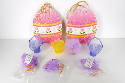 Lot Of Midwest Cannon Falls Purple Chicks Easter Baskets World Market Egg Sacks • $11.99