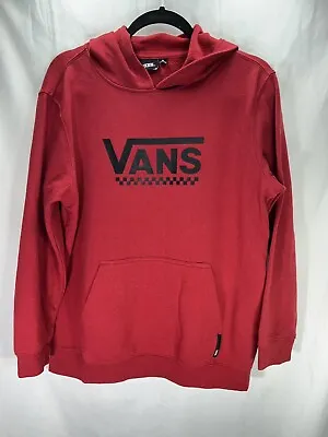 Vans Dark Red Hoodie Checkerboard Black Spell Out Adult Mens XL • $18.99